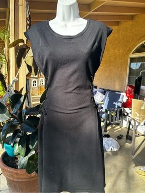 Classic Black Side-Tie Sheath Dress - Women